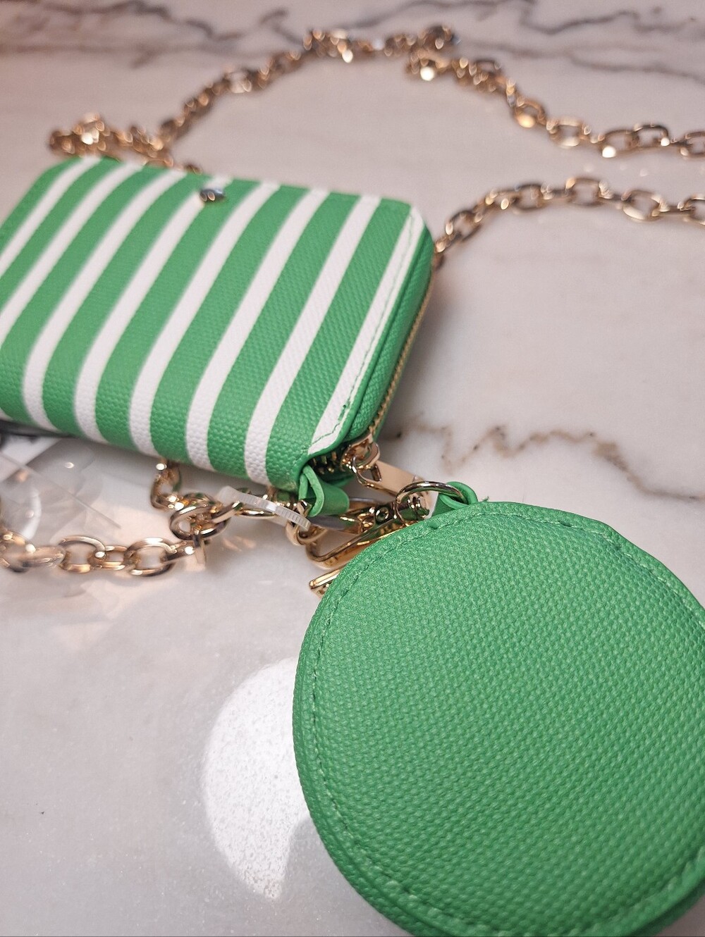 Kate Spade x Target Green & White Mini Crossbody Coin Purse & Earbud Case NWT - Picture 3 of 5